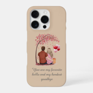 Romantic Couple Silhouette "Favorite Hello" Quote  iPhone 16 Pro Case