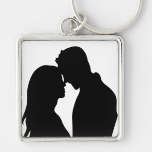 ROMANTIC COUPLE SILHOUETTE KEYCHAIN