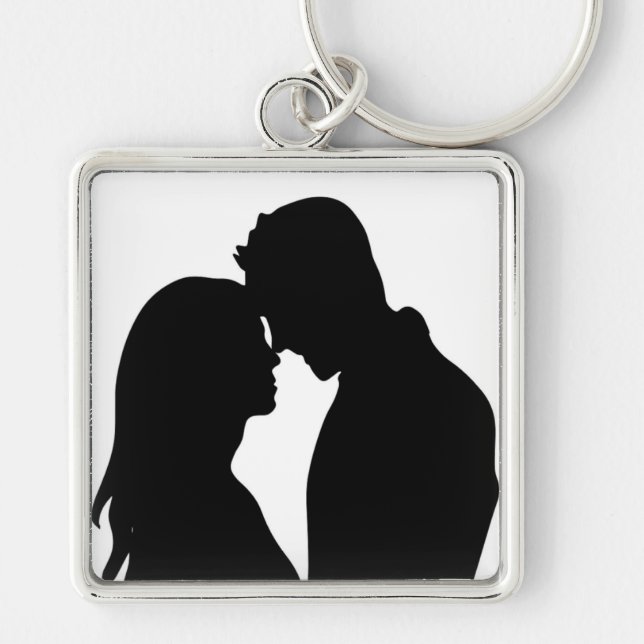 ROMANTIC COUPLE SILHOUETTE KEYCHAIN (Front)