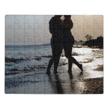 Romantic Couple Silhouette Kiss Puzzle | Love Gift