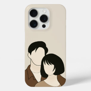 Romantic Couple Silhouette Love Anniversary Gift iPhone 15 Pro Case