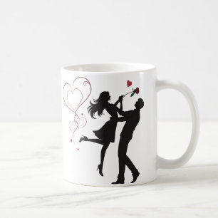 Romantic Couple Silhouette Love – Heart Valentine Coffee Mug
