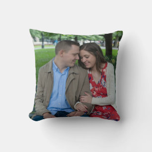 Romantic Couple Sitting Close Together Throw Pillow