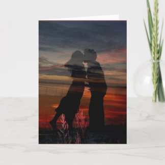 Romantic Couple Sunset lovers Greeting Card Art