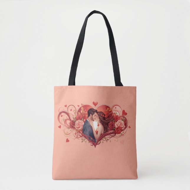 Romantic Couple Tote Bag Love Gift (Front)