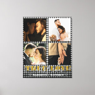 Romantic Couple True Love 4 Photo & Quote Canvas Print