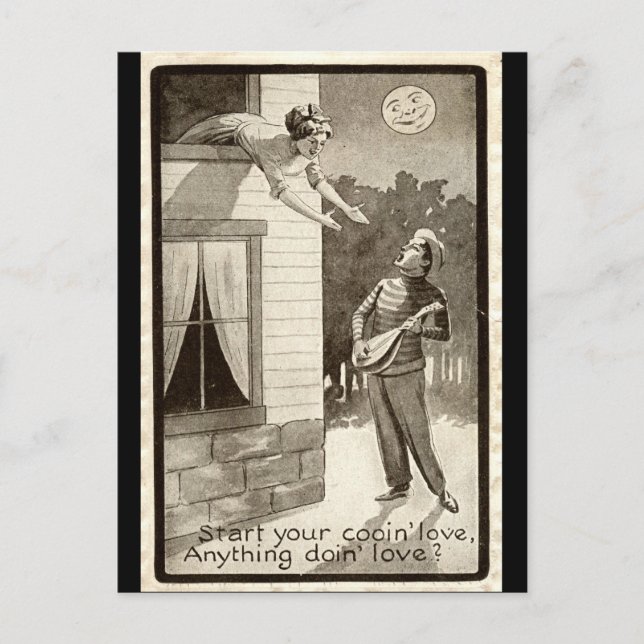 Romantic Couple Vintage 1910 Postcard (Front)