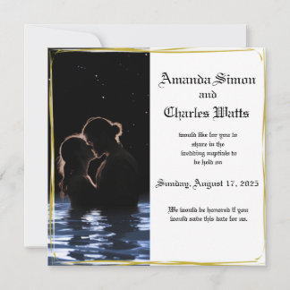 Romantic Couple Water Save the Date Invitation