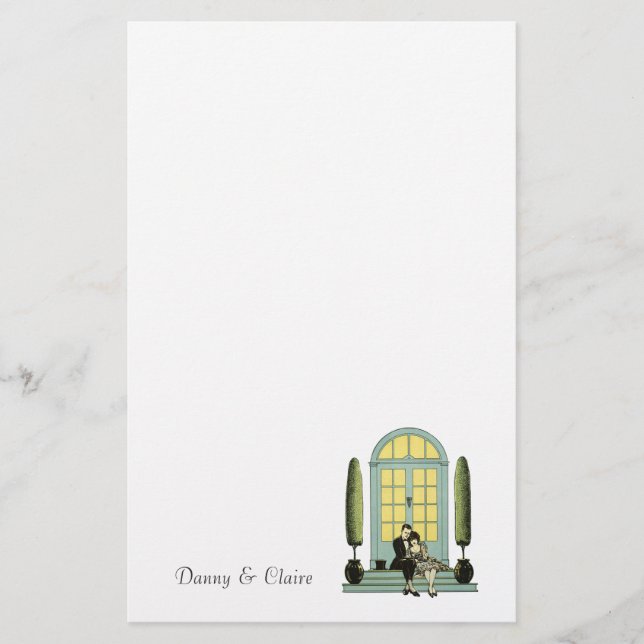 Romantic Couple Wedding Engagement Stationery (Front)