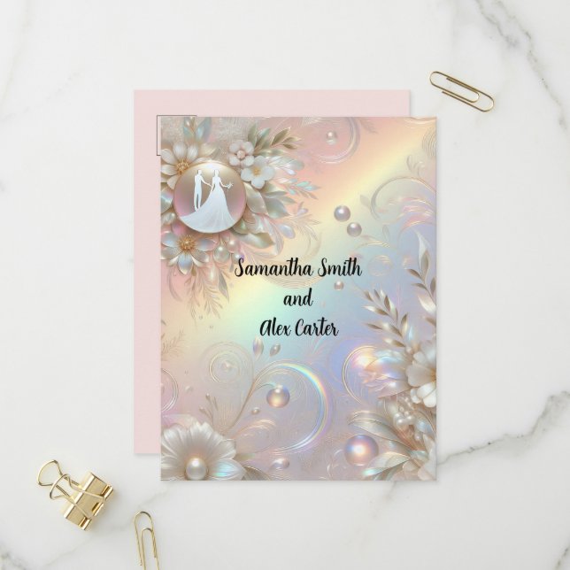 Romantic Couple Wedding Invitation (Front/Back In Situ)