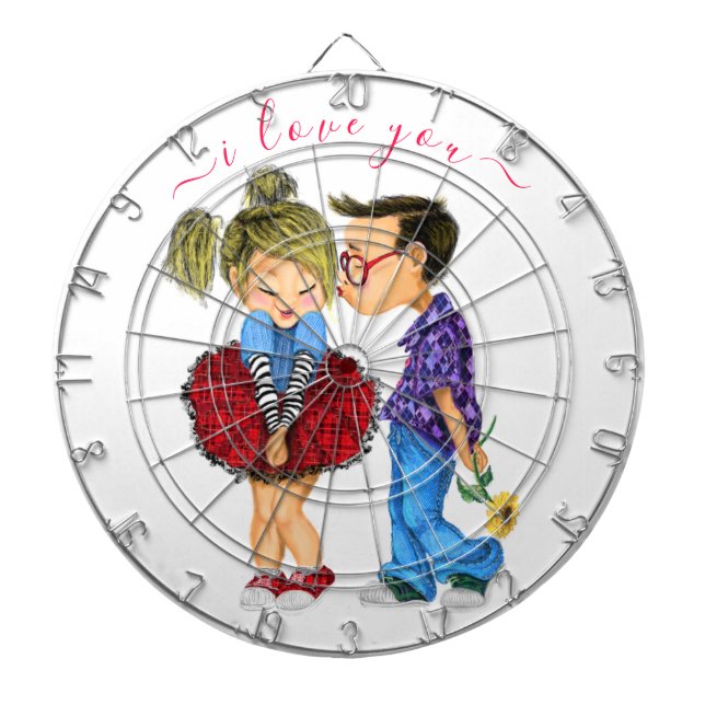 Romantic CoupleDart Board Gift - I Love You Dartboard (Front)