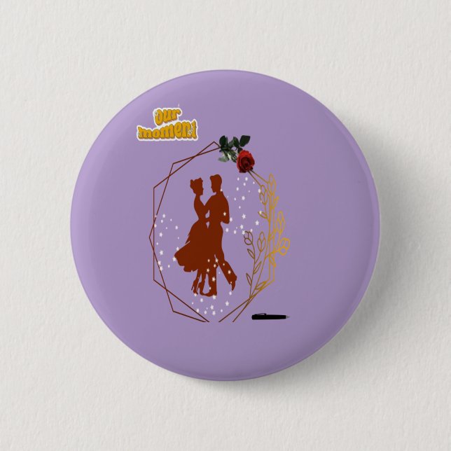 Romantic couples dancing together Classic deisgn 2 Inch Round Button (Front)
