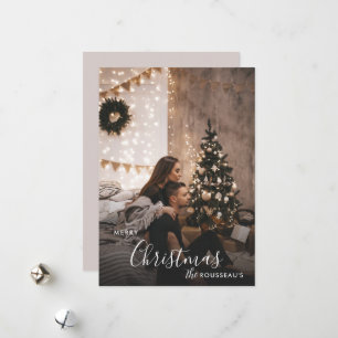 Romantic Cozy Couple Christmas Holiday Photo Card