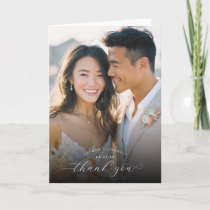 Romantic Cream Elegant Photo Thank You Card