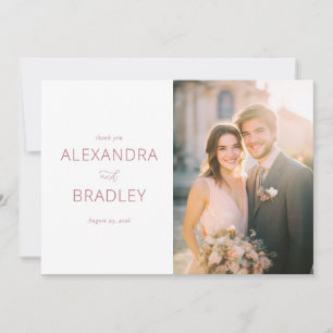 Romantic Cream Elegant Photo Thank You Card