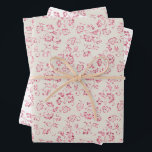 Romantic Cream Pink Glitter Floral Wedding Wrapping Paper Sheet<br><div class="desc">Romantic Pink Cream Glitter Floral Personalized Names Wedding or Bridal Shower</div>