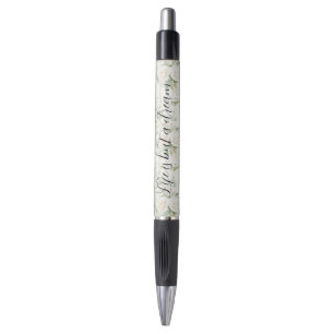 Romantic Cream Roses Floral Bridal Shower Wedding Pen