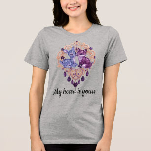 Romantic Crystal Animals Custom Couple Tri-Blend Shirt