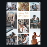 Romantic Custom Anniversary Modern Photo Collage Poster<br><div class="desc">Chic customizable photo collage poster for your husband,  wife,  girlfriend,  or boyfriend on your anniversary. Add 9 of your favourite relationship,  engagement,  or wedding photos and order this print as a romantic gift for your partner. A beautiful personalized gift full of memories.</div>