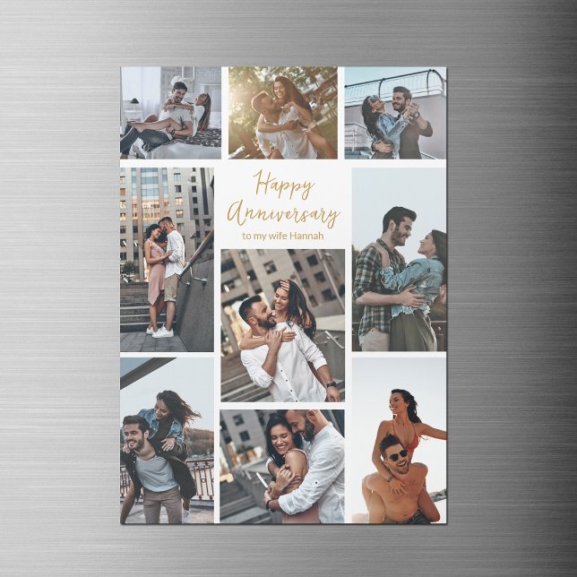 Romantic Custom Anniversary Photo Collage Magnet (Creator Uploaded)