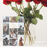 Romantic Custom Anniversary Photo Collage Modern Card<br><div class="desc">Chic customizable photo collage card for your husband,  wife,  girlfriend,  or boyfriend on your anniversary. Add 9 of your favourite relationship,  engagement,  or wedding photos and order these custom cards for your besties as a romantic gift for your partner. A beautiful personalized card full of memories.</div>