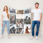 Romantic Custom Anniversary Photo Collage Modern Fleece Blanket<br><div class="desc">Chic customizable photo collage blanket for your husband,  wife,  girlfriend,  or boyfriend on your anniversary. Add 9 of your favourite relationship,  engagement,  or wedding photos and order as a romantic gift for your partner. A beautiful personalized gift full of memories.</div>