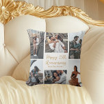 Romantic Custom Anniversary Photo Collage Modern Throw Pillow<br><div class="desc">Chic customizable photo collage throw pillow for your husband,  wife,  girlfriend,  or boyfriend on your anniversary. Add 6 of your favourite relationship,  engagement,  or wedding photos and order as a romantic gift for your partner. A beautiful personalized gift full of memories.</div>