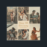 Romantic Custom Anniversary Photo Collage Modern Wood Wall Art<br><div class="desc">Chic customizable photo collage wood wall art for your husband,  wife,  girlfriend,  or boyfriend on your anniversary. Add 6 of your favourite relationship,  engagement,  or wedding photos and order as a romantic gift for your partner. A beautiful personalized gift full of memories.</div>