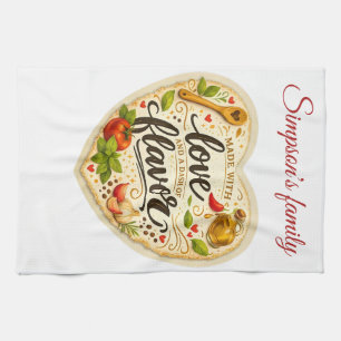 Romantic Custom Family Apron – Cooking with Love   Kitchen Towel