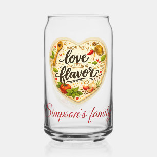Romantic Custom Family–Cooking with Love   Can Glass