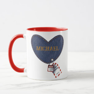 Romantic Custom Name Hubby Wifey Electrician Heart Mug