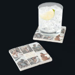 Romantic Custom Photo Collage Anniversary Gift Stone Coaster<br><div class="desc">Chic customizable photo collage anniversary stone coaster for your husband,  wife,  girlfriend,  or boyfriend at your celebration of love. Add 6 of your favourite relationship,  engagement,  or wedding photos and order as a romantic present for your partner. A beautiful personalized gift full of memories.</div>