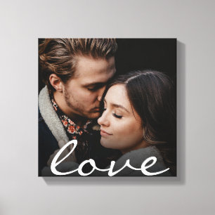 Romantic Custom Photo Love Script Make it Unique Canvas Print
