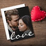 Romantic Custom Photo Love Script Make it Unique Card<br><div class="desc">Love is in the air, this design is simple and romantic; and it does the talking for you. A symbol or representation of love, you just need to upload your favourite photo to customize it and make it unique. Love script typography is also customizable, for you to personalize it with...</div>