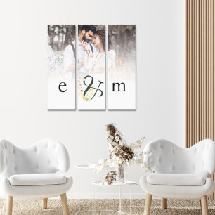 Romantic Custom Photo Overlay Initials Ampersand Canvas Print