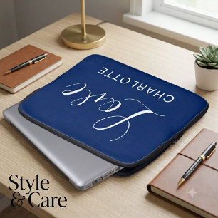 Romantic Custom Script Love Symbol Laptop Sleeve