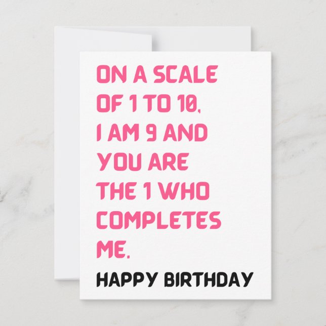 Romantic Cute Happy Birthday Card for him & her    (Front)