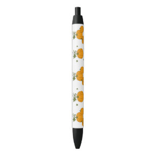 Romantic Cute orange pumpkin harvest   Black Ink Pen