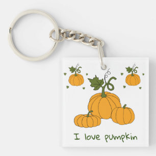 Romantic Cute orange pumpkin harvest      Keychain