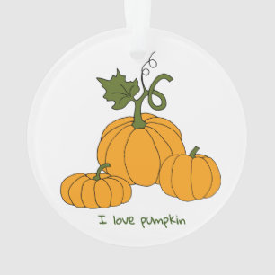 Romantic Cute orange pumpkin harvest Ornament