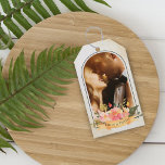 Romantic Cute Peach Floral Arch Photo Wedding Gift Tags<br><div class="desc">Romantic Cute Peach Floral Arch Photo Wedding Gift Tags . The design has watercolor background with peach color florals and space to add a photo and to add names of the newly wed couple . These gift tags can be customized by changing the names of the bride and groom and...</div>