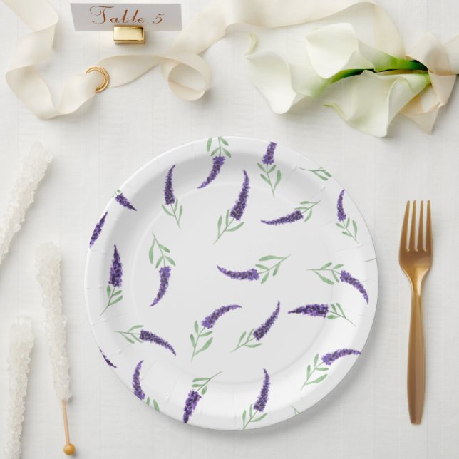 Romantic  Cute Provence Birthday Paper Plates (Wedding)