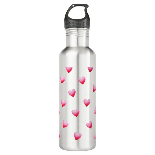 Romantic Cute Red Heart    710 Ml Water Bottle (Front)