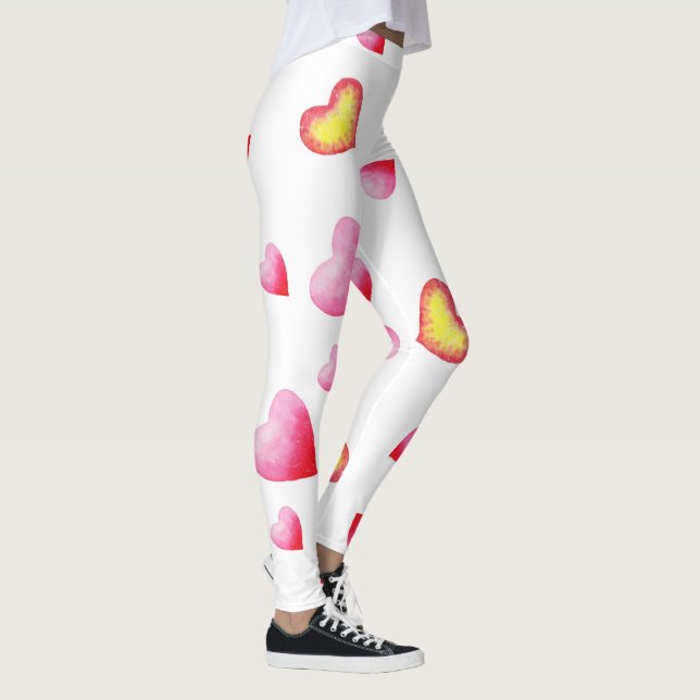 Romantic Cute Red Heart    Leggings (Right)