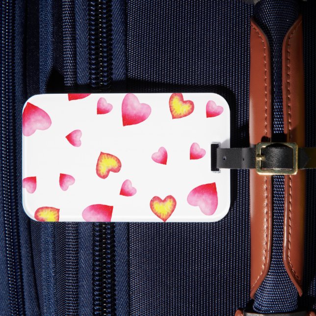 Romantic Cute Red Heart   Luggage Tag (Front Insitu 4)