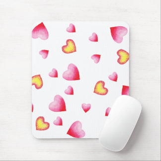 Romantic Cute Red Heart   Mouse Pad