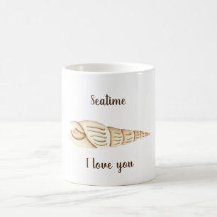 Romantic Cute watercolor Seatime Shell Coffee Mug
