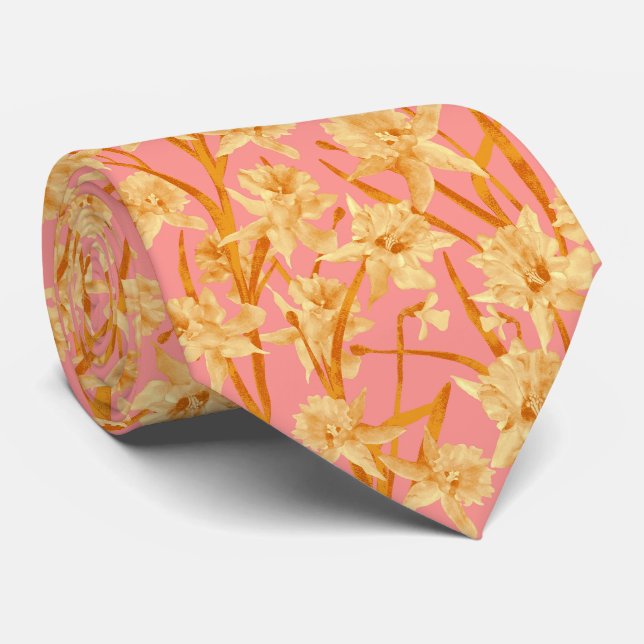 Romantic Daffodil  Tie (Rolled)