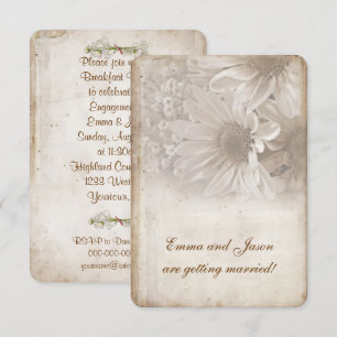 Romantic Daisy Engagement Party invite