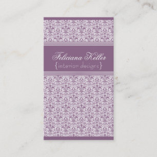 Romantic Damask Business Card, Lilac Business Card